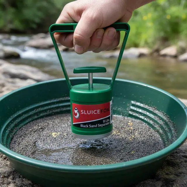 Alt view image 6 of 7 - Huntley Sweeper Magnet Magnetic Pickup Tool for Gold Panning & Black Sand Separation Handheld Prospecting Magnet (8 lb, 16 lb, 35 lb, 50 lb, or 75 lb)