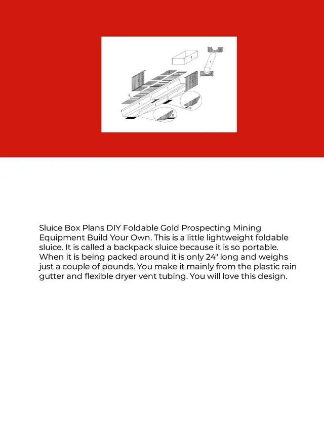 Alt view image 6 of 7 - Sluice Box Foldable Gold Prospecting Plans Mining Equipment Build Your Own
