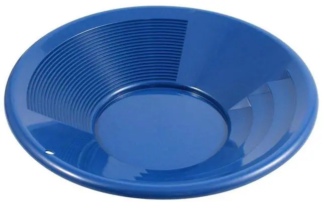 Main image of 12 Inch Gold Panning Pan - Dual Riffles for Easier Mining and Prospecting, Blue