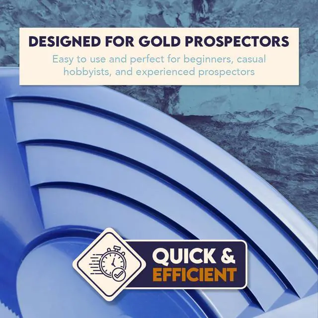 Alt view image 7 of 7 - 12 Inch Gold Panning Pan - Dual Riffles for Easier Mining and Prospecting, Blue