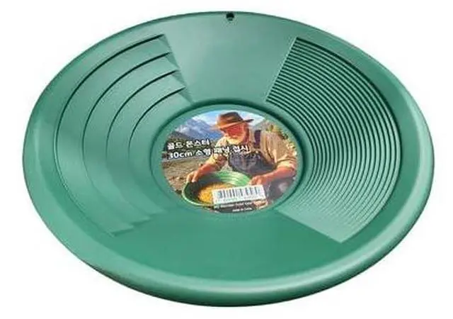 Alt view image 5 of 6 - Extra Thick Gold Rush Panning Pan - Heavy Duty 12 Inch Green Prospecting Pan with Dual Riffle System