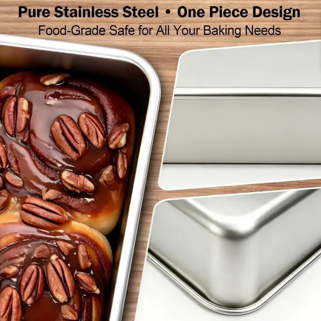 Alt view image 4 of 7 - 2 Pack Stianless Steel 8x8 Baking Pan with 60 PCS Parchment Paper