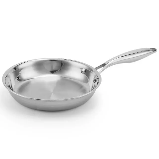 Alt view image 7 of 7 - Tri-Ply Stainless Steel Frying Pan 8 InchNon-Toxic PFAS, PFOA & PTFE Free, Compatible With All Cooktops & Induction Safe, Oven Safe Pan for Searing & Sautéing (8 Inch)