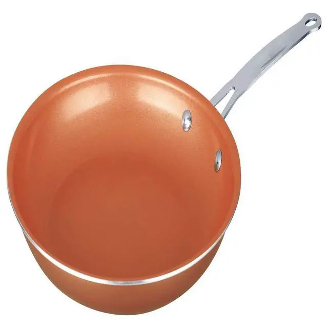 Alt view image 2 of 2 - Kitchen Sense 8 Round Copper Non-Stick Frying Pan Heavy Duty Saute Pan Scratch Resistant Omelette Pan with Wide Edge
