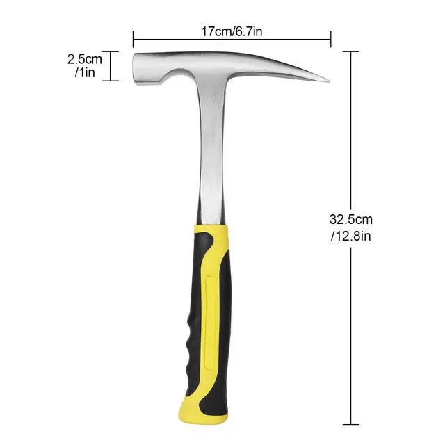 Alt view image 2 of 7 - 2 Pack Rock Pick Hammer With Non-Skid Handle, 12.8 Inch All Steel Geologist Hammer, Drop Forged Masonry Hammers, Geologist Hammers with Pointed Tip for Mining