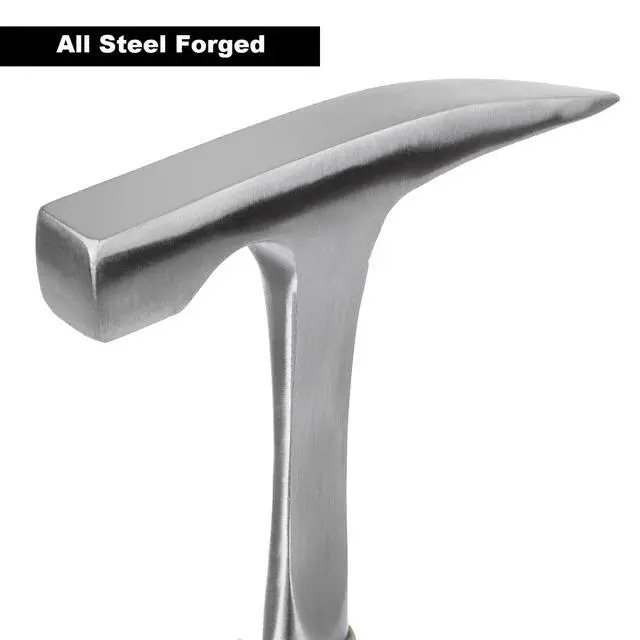 Alt view image 4 of 7 - 2 Pack Rock Pick Hammer With Non-Skid Handle, 12.8 Inch All Steel Geologist Hammer, Drop Forged Masonry Hammers, Geologist Hammers with Pointed Tip for Mining