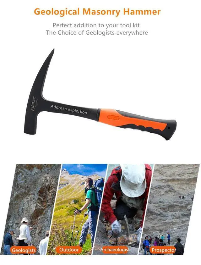Alt view image 5 of 6 - Rock Pick - 28 oz Geological Hammer with Pointed Tip-Masonry Hammer-081624