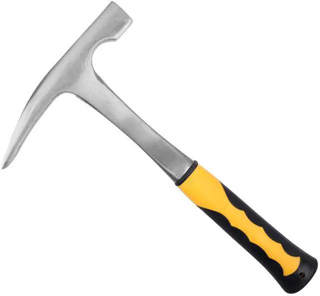 Main image of 32oz 11.8 Inch Rock Pick Hammer With Skid Handle,All Steel Geologist Hammer, Drop Forged Masonry Hammer with Pointed Tip for Mining, 2lbs
