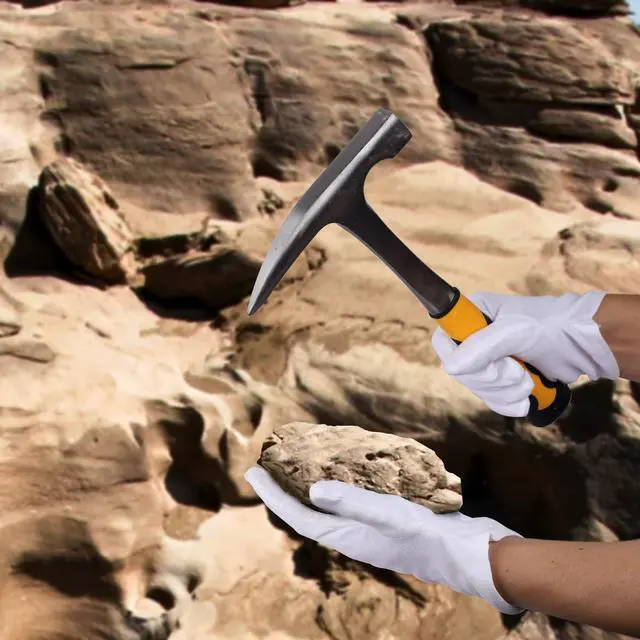 Alt view image 5 of 5 - 32oz 11.8 Inch Rock Pick Hammer With Skid Handle,All Steel Geologist Hammer, Drop Forged Masonry Hammer with Pointed Tip for Mining, 2lbs