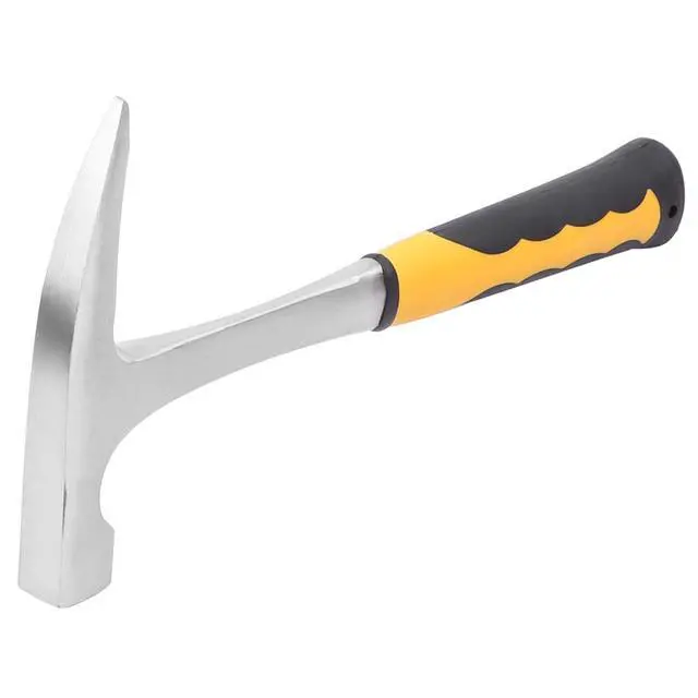 Alt view image 3 of 5 - 32oz 11.8 Inch Rock Pick Hammer With Skid Handle,All Steel Geologist Hammer, Drop Forged Masonry Hammer with Pointed Tip for Mining, 2lbs