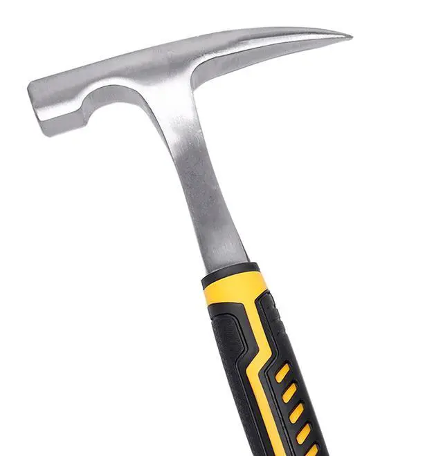 Alt view image 3 of 5 - All Steel Geological Hammer, 31 Oz Big Pointed Tip Hammer with PU Non-slip Shock-absorbing Handle for Geological Exploration,Rock Hounding, Prospecting, Mining (Large)