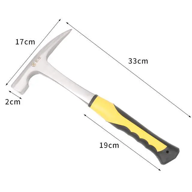 Alt view image 2 of 5 - All Steel Geological Hammer, 31 Oz Big Pointed Tip Hammer with PU Non-slip Shock-absorbing Handle for Geological Exploration,Rock Hounding, Prospecting, Mining (Large)