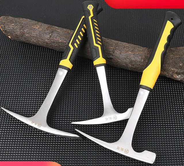 Alt view image 5 of 5 - All Steel Geological Hammer, 31 Oz Big Pointed Tip Hammer with PU Non-slip Shock-absorbing Handle for Geological Exploration,Rock Hounding, Prospecting, Mining (Large)