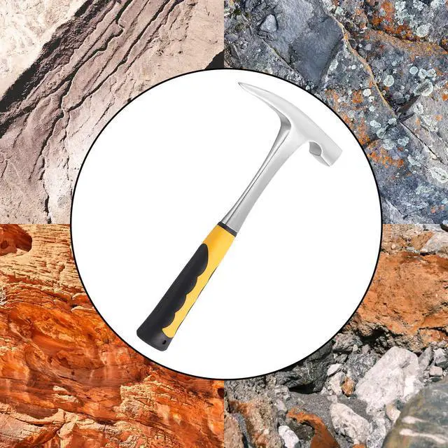 Alt view image 5 of 7 - 32oz Rock Pick Hammer, 12 Inch Premium Carbon Steel Chipping Hammers with Skid Handle Polished Tip, Geologist Hammer for Mining for Mining, Geological Prospecting, Camping