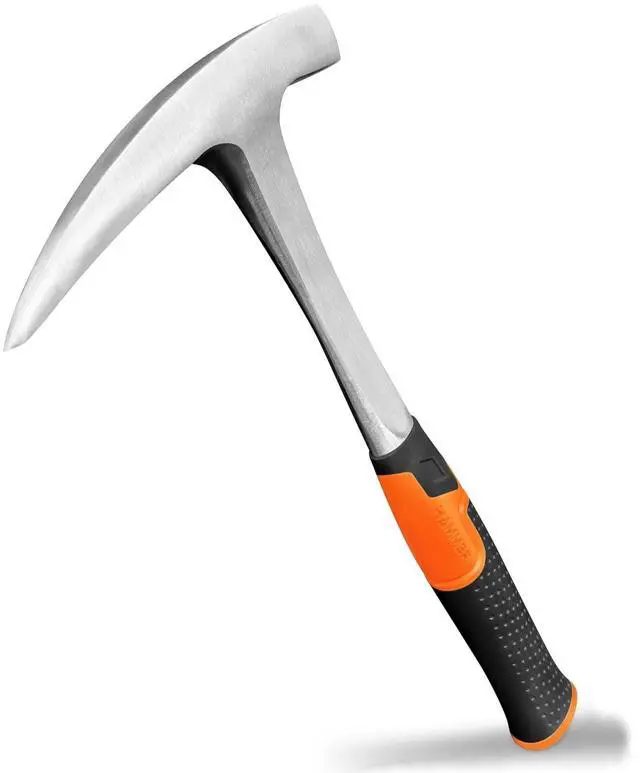 Main image of Rock Pick Hammer-31oz Geology Hammer with Ergonomic Handle Stone Mason Hammer, Block Masonry Hammer with Pointed Tip & Shock Reduction Handle,Brick Tools, Masonry Tools