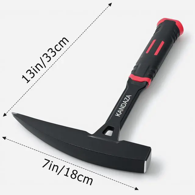Alt view image 2 of 6 - 22 oz Geology Rock Pick, Forged Steel Hammer, Shock Reduction Grip