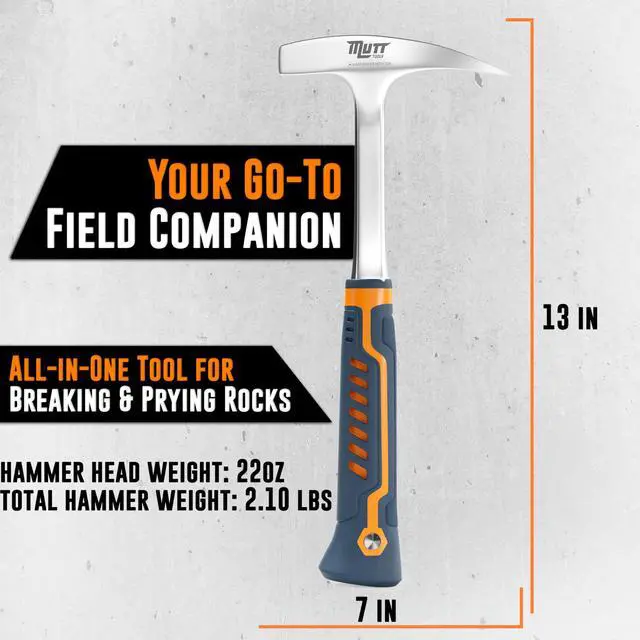 Alt view image 5 of 6 - Geologist Rock Pick Hammer 22oz Geology Tools for Field Work