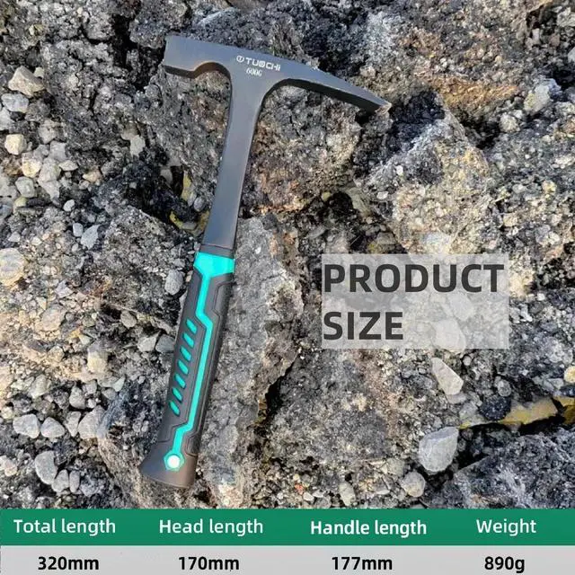 Alt view image 3 of 7 - BUSKPOK Rock Pick Hammer, 21 oz Chipping Brick Hammer with Rubber Grip for Geological Study and Rock Hounding
