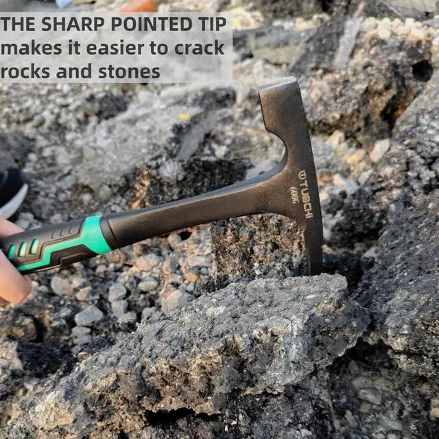 Alt view image 6 of 7 - BUSKPOK Rock Pick Hammer, 21 oz Chipping Brick Hammer with Rubber Grip for Geological Study and Rock Hounding