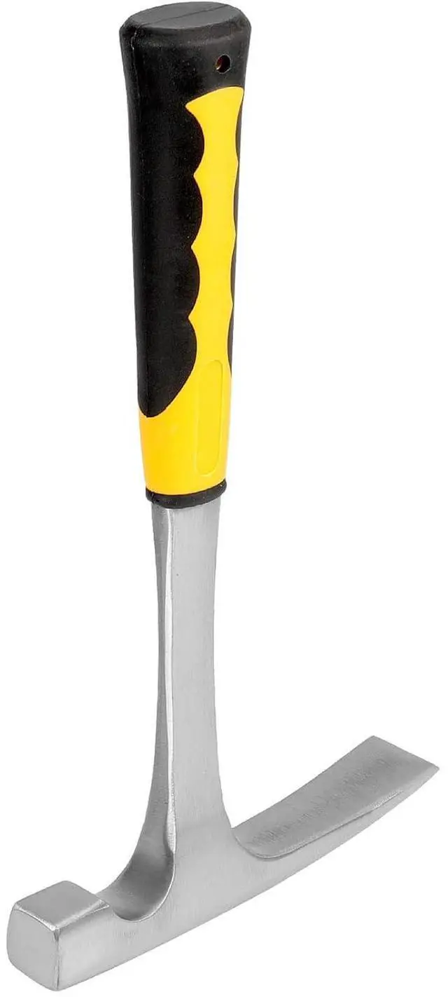 Alt view image 4 of 5 - 32 oz Brick Hammer, Flat head Rock Pick Hammer, 11.2 inch All Steel Geologist Hammers with Non-Slip Handle for Mining, Geological Prospecting