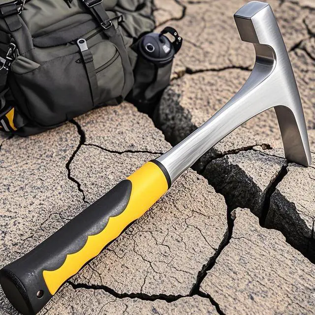 Alt view image 5 of 5 - 32 oz Brick Hammer, Flat head Rock Pick Hammer, 11.2 inch All Steel Geologist Hammers with Non-Slip Handle for Mining, Geological Prospecting