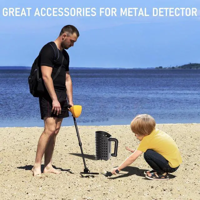 Alt view image 6 of 6 - Sand Scoop & Shovel, Detecting Accessories for Kid & Adult Metal Detector, Sand Sifter Treasure Hunting & Digging Tool at The Beach & More, Black - Come with Mesh Bag