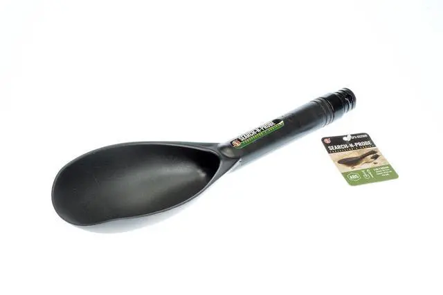 Main image of 2-in-1 Gold Prospecting Beach Sand Scoop with Non-Marring Brass Metal Detecting Probe, Black