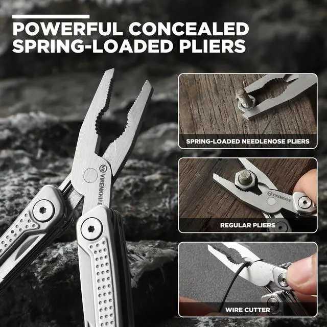 Alt view image 3 of 7 - Multitool, 11-in-1 Mini EDC Multitool, Gifts for Men,Stainless Steel Multi Tool Pliers with Pocket Knife, Screwdrivers, Bottle Opener, Perfect for Outdoor, Camping, Survival, Repair
