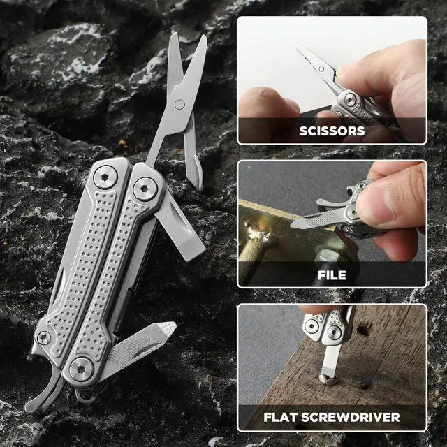 Alt view image 5 of 7 - Multitool, 11-in-1 Mini EDC Multitool, Gifts for Men,Stainless Steel Multi Tool Pliers with Pocket Knife, Screwdrivers, Bottle Opener, Perfect for Outdoor, Camping, Survival, Repair