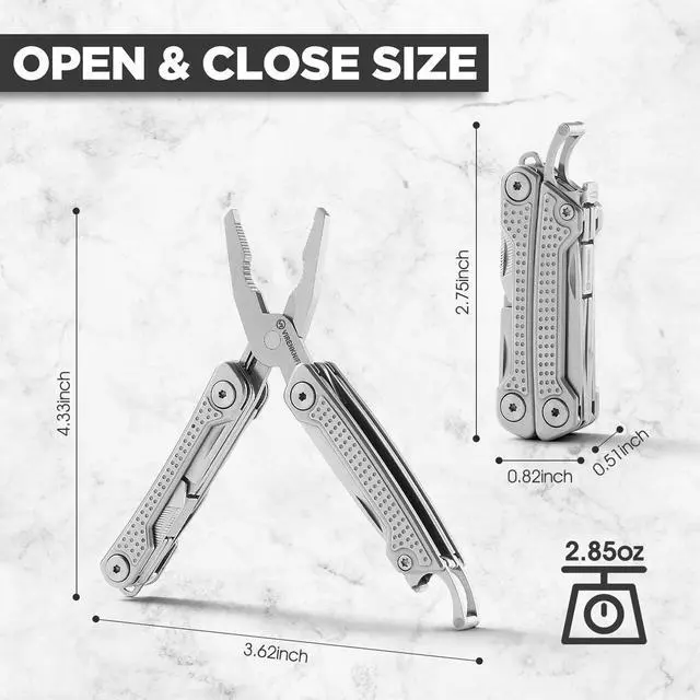 Alt view image 7 of 7 - Multitool, 11-in-1 Mini EDC Multitool, Gifts for Men,Stainless Steel Multi Tool Pliers with Pocket Knife, Screwdrivers, Bottle Opener, Perfect for Outdoor, Camping, Survival, Repair