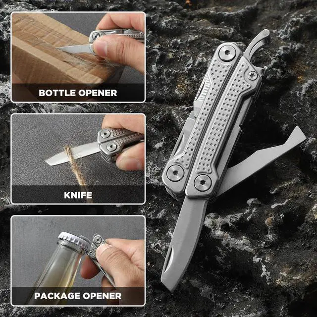 Alt view image 4 of 7 - Multitool, 11-in-1 Mini EDC Multitool, Gifts for Men,Stainless Steel Multi Tool Pliers with Pocket Knife, Screwdrivers, Bottle Opener, Perfect for Outdoor, Camping, Survival, Repair