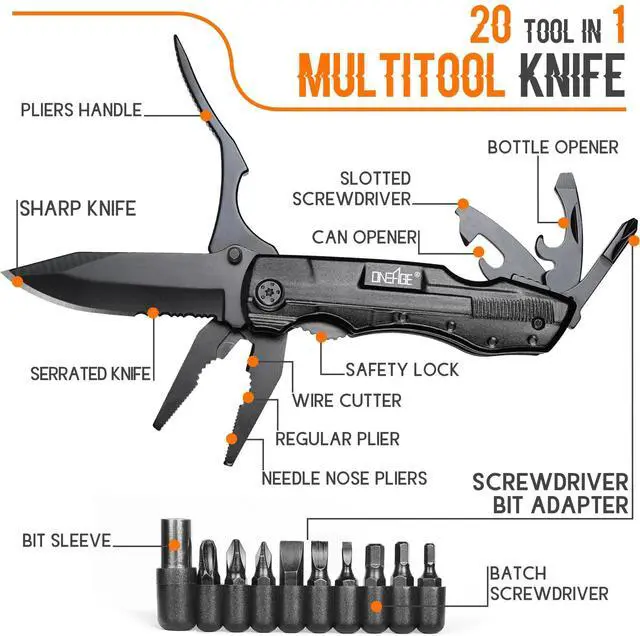Alt view image 2 of 7 - Gifts for Men Him Dad, Pocket Multitool Knife, Christmas Stocking Stuffers for Men, Anniversary Birthday Gifts for Husband, Boyfriend, Guy, Groomsmen, Fathers Day, Gadget for Hiking, Camping, Outdoor