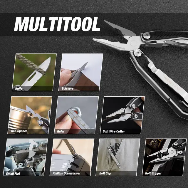 Alt view image 7 of 7 - 16-In-1 Multi Tool, EDC Multitool, Utility Multi-Tool