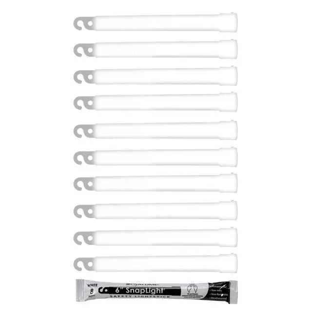 Alt view image 3 of 6 - White Emergency Glow Sticks - Premium 6 SnapLight Survival Glow Sticks with 8 Hour Duration for Use as Emergency Flares and Hiking Safety Gear (Bulk Pack of 10 Safety Glow Sticks)