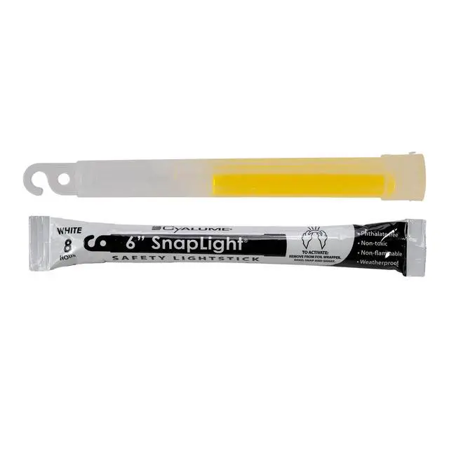 Alt view image 4 of 6 - White Emergency Glow Sticks - Premium 6 SnapLight Survival Glow Sticks with 8 Hour Duration for Use as Emergency Flares and Hiking Safety Gear (Bulk Pack of 10 Safety Glow Sticks)
