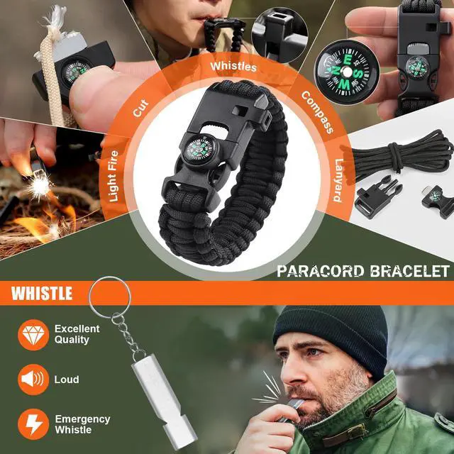 Alt view image 2 of 6 - 12-in-1 Survival Kit Compass Fire Starter for Camping Hiking
