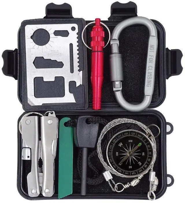 Main image of Outdoor Survival Kit 7 in 1,Mini Emergency Survival Gear Small Camping Equipment Pocket Tool Gadgets Stocking Stuffers Ideal for Boys Kids Hiking