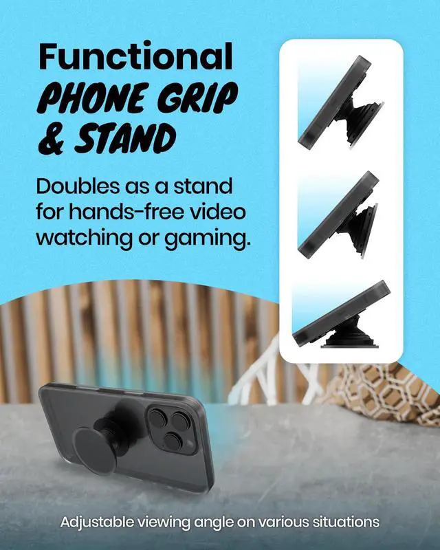 Alt view image 5 of 6 - Ocean Style Expandable Collapsible Mobile Phone Grip Stand Holder for Smartphone Tablet Cell Phone Accessory (Blue)