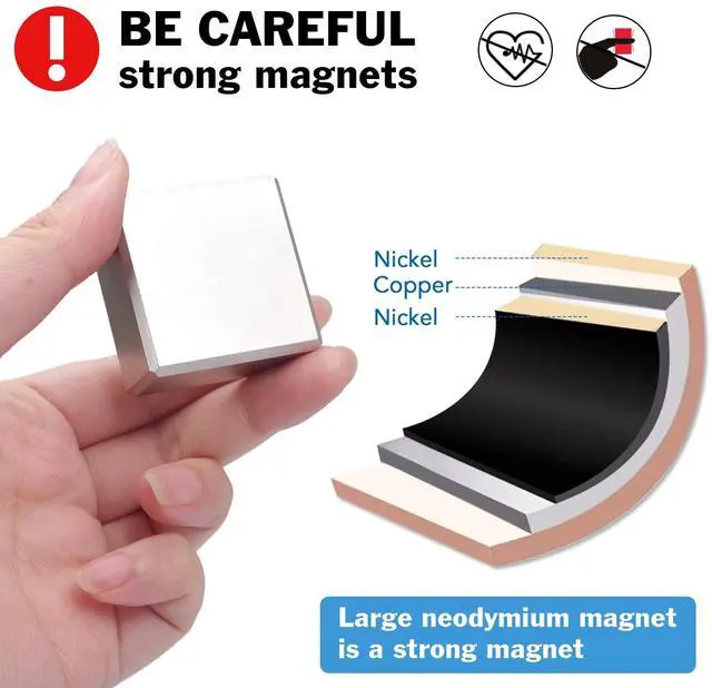 Alt view image 2 of 7 - Strong Magnets Heavy Duty Neodymium Rare Earth 40x40x20mm 1Pack