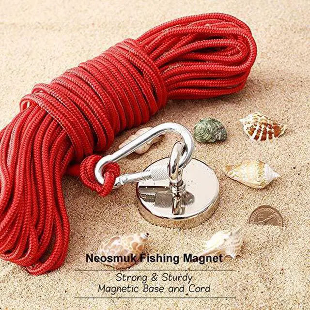 Alt view image 3 of 7 - Magnet Fishing Kit,550lb+ Heavy Duty Silver Magnet with Rope