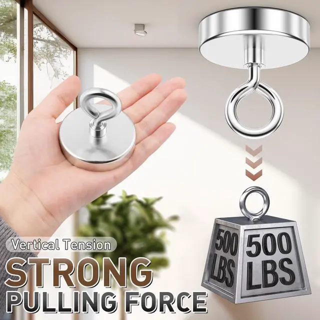 Alt view image 3 of 6 - 500 LBS Strong Fishing Magnet, 2.36 Inch Rare Earth Pickup Magnet