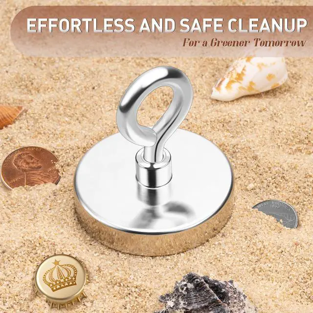 Alt view image 4 of 6 - 500 LBS Strong Fishing Magnet, 2.36 Inch Rare Earth Pickup Magnet