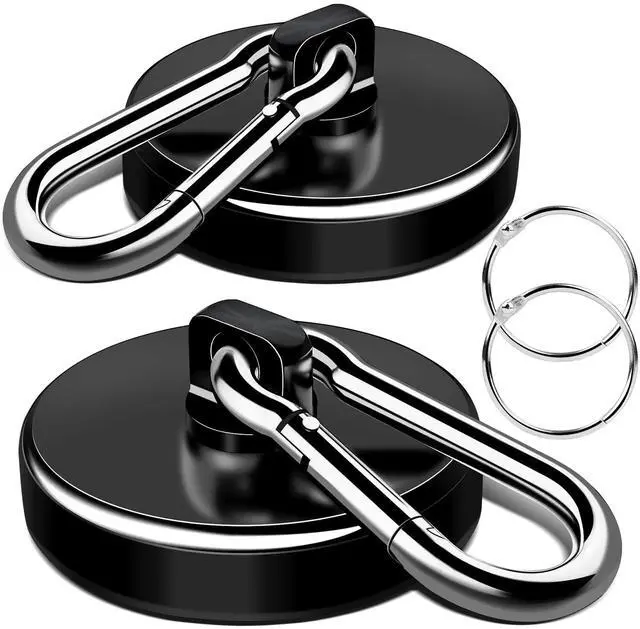 Main image of Magnetic Hooks Carabiner with Swivel, 200LBS, 2 Pack