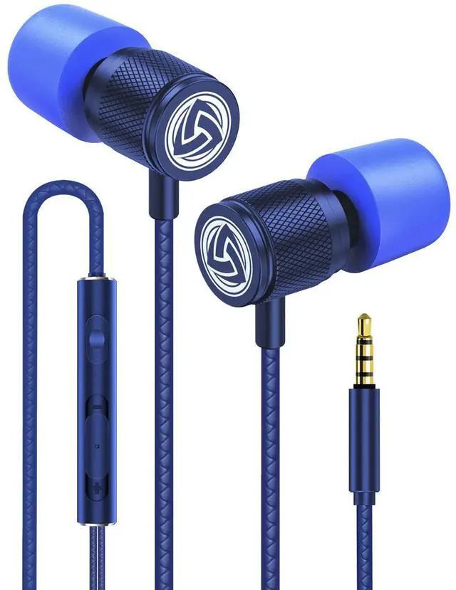 Main image of Ultra Wired Earbuds in-Ear Headphones, 5 Years Warranty, Earphones with Microphone, Noise Isolating Ear Buds, Memory Foam for iPhone, Samsung, School Students, Kids, Women, Small Ears - Blue
