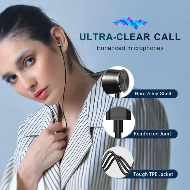 Alt view image 6 of 6 - Lightning Headphones for iPhone 13 14 12 Pro Max MFi Certified Lightning Earbuds with Mic Noise Isolation Stereo Bass in-Ear Headphones Lightning Connector Wired Earphones for iPhone 11 XR SE