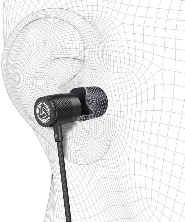 Alt view image 7 of 7 - Ultra Wired Earbuds in-Ear Headphones, 5 Years Warranty, Earphones with Microphone, Noise Isolating Ear Buds, Memory Foam for iPhone, Samsung, School Students, Kids, Women, Small Ears - Black