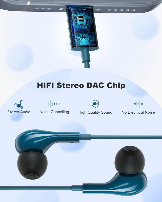 Alt view image 3 of 7 - USB C Headphones for iPhone 15 Plus 16 Pro 17 Pro Max Pixel Redmi Magnetic Wired Earbuds in-Ear Type C Earphones with Microphone for Samsung Galaxy Headphones S24 S23 Ultra S26 S25 S22 A56 A55 A26 A16