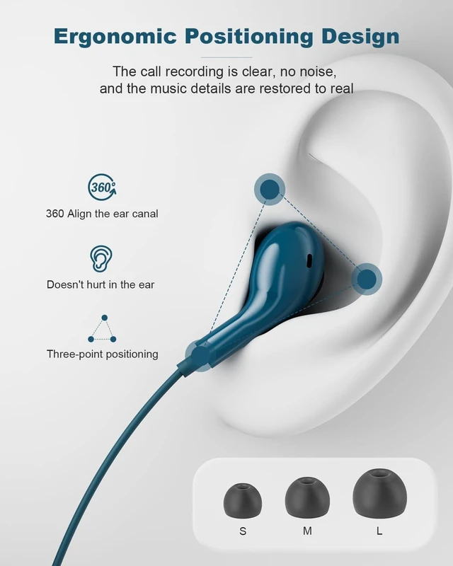 Alt view image 4 of 7 - USB C Headphones for iPhone 15 Plus 16 Pro 17 Pro Max Pixel Redmi Magnetic Wired Earbuds in-Ear Type C Earphones with Microphone for Samsung Galaxy Headphones S24 S23 Ultra S26 S25 S22 A56 A55 A26 A16