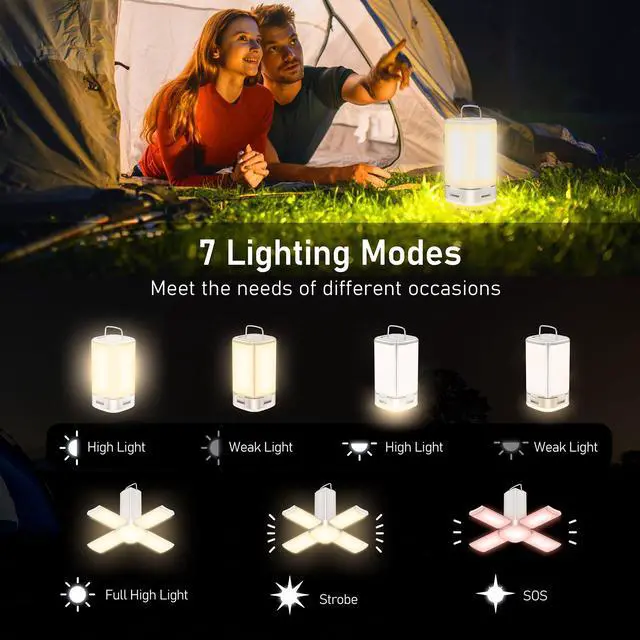 Alt view image 4 of 7 - 116 LED Camping Lantern Rechargeable, Super Bright Camping Lights