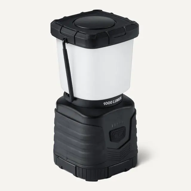 Alt view image 6 of 6 - Camping Essentials Lantern, 360-Degree 1000 Lumen LED, Adjustable Dimmable with 4 Lighting Modes, Water Resistant IPX4, Black (Batteries Not Included)